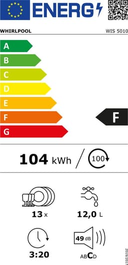 Whirlpool WIS 5010 Volledig ingebouwd 13 couverts — thumbnail 2