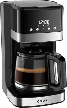 Koffiezetapparaat Filterkoffie - Coffee Machine - Touch Display - Instelbare Sterkte - Warmhoudfunctie - Anti-Drup - Zwart/RVS - COOK-IT — thumbnail 1