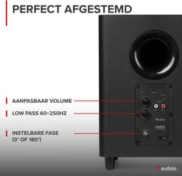 Subwoofer - Audizio SW65C - HiFi subwoofer voor thuis - Instelbare crossover - 6.5 inch - 130W — thumbnail 4
