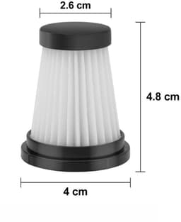 HEPA Filter - 6 Stuks - Geschikt voor Moosoo K12 K12 PRO K13 - Stofzuigerfilter - Stofzuiger Accessoires - Vervanging Filter - Voor Handheld Draadloze Stofzuiger - Met Filterborstel — thumbnail 2