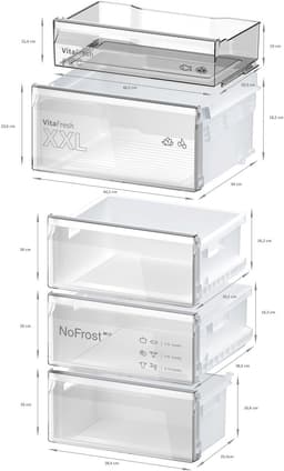 Bosch KGN362LAF - Serie 4 -Koel-vriescombinatie - Metaal look - Energielabel A - Total No Frost: nooit meer je vriezer ontdooien en geen condens in je koelkast - Led verlichting - Perfect Fit: zet je koelkast strak tegen de wand of in een nis — thumbnail 4