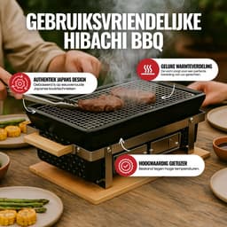 LIVIN' Rechthoekige Shichirin BBQ - Barbecue - Tafelgrill - Hibachi - Japanse BBQ Grill - Keramische Japanese Yakitori Grill - Geschikt Voor Binchotan Houtskool - 2 t/m 6 Personen - Grilldoorsnede 35,5 cm x 17,5 cm — thumbnail 4