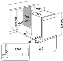 Bauknecht B0U D651A X | Onderbouw vaatwasser | RVS | Klasse B — thumbnail 2
