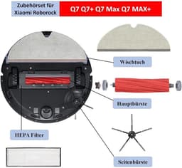 Accessoires voor Roborock Q7 Max + Stofzuiger- Stofzuigeronderdelen- Zijborstels- Hoofdrol- Xiaomi Black — thumbnail 2