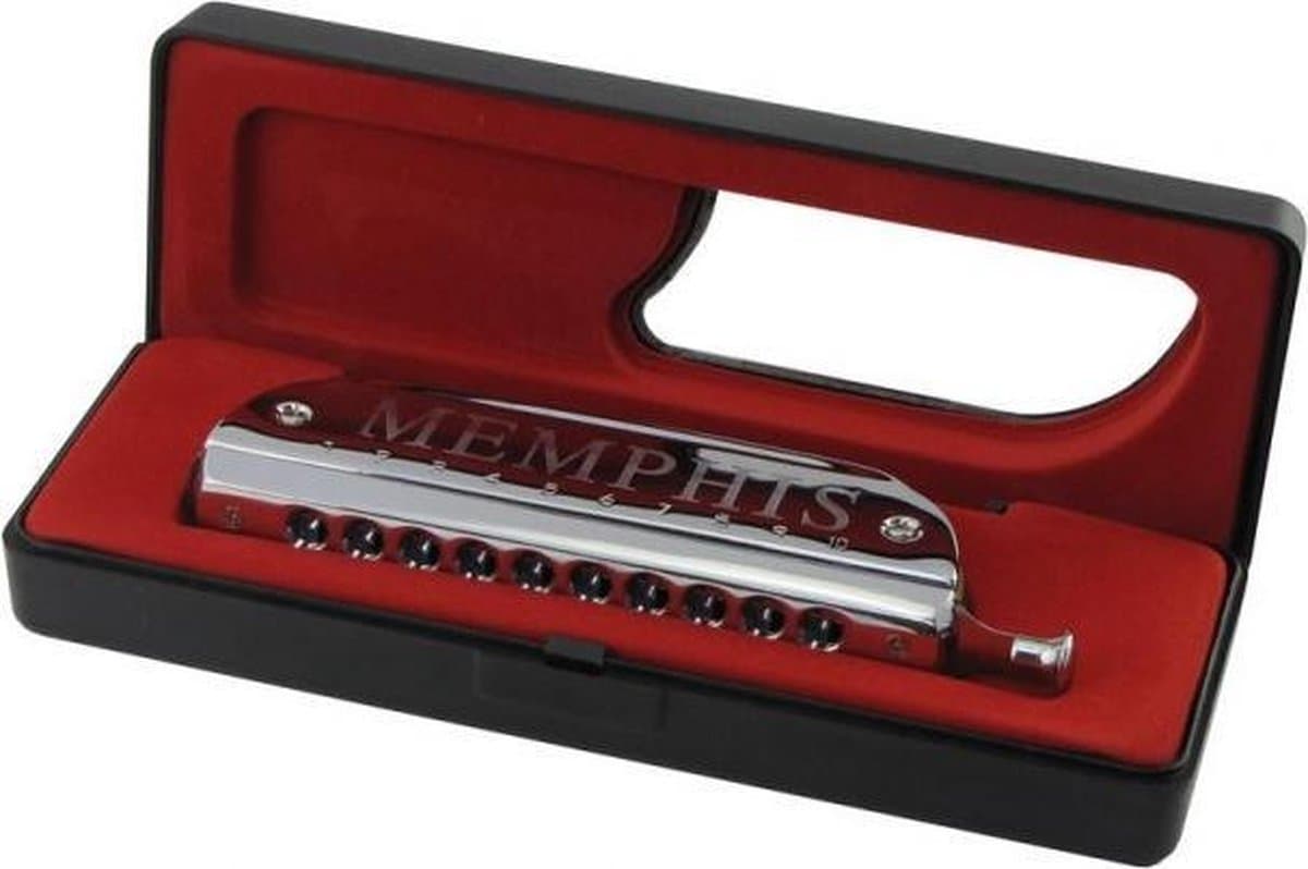 Chromatisch  Mondharmonica - 10 gaats - 40 tonen -  Memphis  MH-007A — afbeelding 1