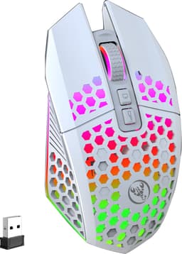 HXSJ T500 Draadloze Gaming Muis - Ultra licht - RGB Verlichting - Licht wit — thumbnail 1