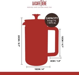 La Cafetière Pisa koffiezetapparaat met glazen frame, roestvast geborsteld staal — thumbnail 2