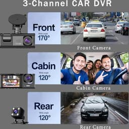 Q-time Dashcam 3 in 1 - Voor en Achter Camera - Bewegingsdetectie en Parkeerstand - G-Sensor - Full HD - 170° Groothoeklens - Loop Recording — thumbnail 3