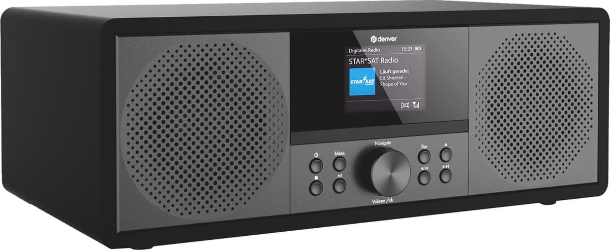 Denver Internet Radio - DAB Radio - FM Radio - CD Speler - Bluetooth - 200W - AUX/USB - MIR270 - Zwart — afbeelding 1
