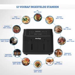 Dubbele Airfryer – XXL Heteluchtfriteuse – Onafhankelijke Kookzones – 12 Kookprogramma’s – LED-Display — thumbnail 3