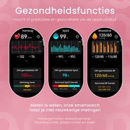 Maoo Ventura AMOLED Smartwatch Dames - RVS en 4x Siliconen Bandje - Stappenteller - Hartslagmeter - Slaapmonitor - Multisport - Geschikt voor Android en iOS - Zwart — thumbnail 5