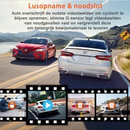 Dual Dashcam - Voor En Achter Auto Beelden Vastleggen - Leg Verzekerings Bewijs Automatisch Vast - 1080P Camera - Full HD - Met SD Kaart — thumbnail 2