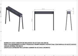 Luxe BBQ voor Arrosticini - 82 cm met grill - met houtskool - plaats voor 40 stokjes — thumbnail 2