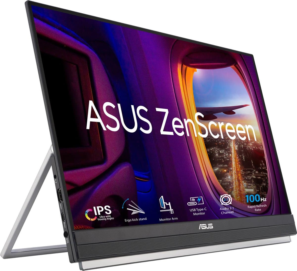 ASUS ZenScreen MB229CF - Portable Monitor - USB-C 60W - 100hz - 22 inch - Met Stand — afbeelding 1