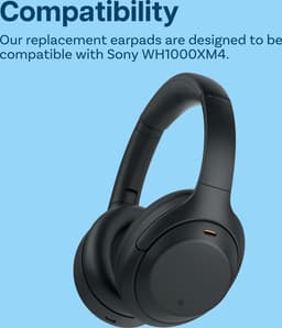 MMOBIEL Oorkussens voor Sony WH-1000XM4 Noise Cancelling Hoofdtelefoon - Memory Foam en Protein PU Koptelefoon Oorkussens - Noise Isolation Hoofdtelefoon Earpads – Zwart — thumbnail 4