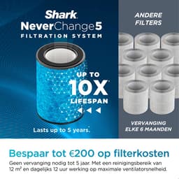 Shark NeverChange5 Luchtreiniger Max - Ruimtes tot 130 m² - 5-jarig HEPA NanoSeal Filter - met Geurfilter - HP300EU — thumbnail 3