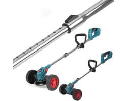 MKSS® Zweefmaaier - Bosmaaier Electrisch - Grastrimmer met Accu - Grasmaaier - Handmaaier met Wielen - Licht Blauw