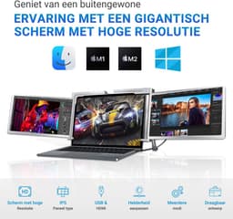 E3MAX Portable Monitor Pro Ultra (2024) - Tri-screen - Monitoren - One Cable Connection - Triple screen - Monitor - Windows/MacOS - 2x 15 Inch Full HD - Laptop Scherm Uitbreider Laptopscherm: 15" - 17.3" — thumbnail 3
