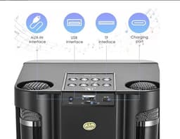 Karaoke set voor volwassenen met draagbare Karaoke Machine 2 draadloze microfoon Bluetooth PA-systeem - USB TF AUX - Home Party Ourdoor Kerstcadeaus karaoke set voor volwassenen — thumbnail 2