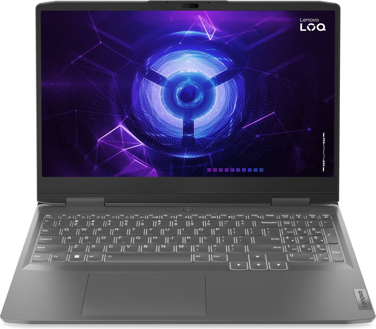 Lenovo LOQ 15IRH8 82XV - Laptop 15.6" IPS 1920 x 1080 (Full HD) @ 144 Hz - Scharnier 180 graden - Intel Core i5 - 12450H tot 4.4 GHz - Win 11 Home - GF RTX 3050 - 16 GB RAM - 512 GB SSD NVMe - Gigabit Ethernet - Wi-Fi 6 - stormgrijs - tsb Engels — afbeelding 1