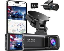 DiverseGoods 4K Dashcam Autocamera met WiFi en GPS Autocamera, Dash CAM 3.18" IPS Scherm, 170° Groothoek, Nachtzicht, Loop Recording, G-sensor, Parkeermonitor, 256GB MAX