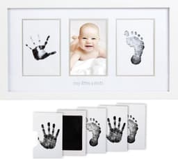 Babyprints Pasgeboren Baby Handafdruk en Voetafdruk Fotolijst Kit met Inbegrepen Veilig voor Baby Clean-Touch Inkt Pad, Wit, Memorabele Doop Keepsake, Gift voor elke nieuwe moeder — thumbnail 4