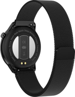 Belesy® MOON - Smartwatch Dames - Horloge - Stappenteller - Lichaamstemperatuur - Bloeddruk - Zuurstofgehalte - Ademhaling - Full Touch - Diverse Wijzerplaten - Mutli sport - Milanees - Staal - Zwart - Moederdag — thumbnail 3