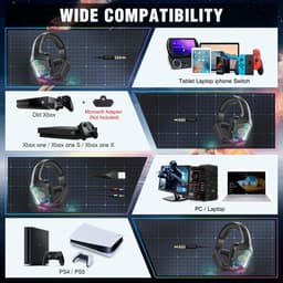SoulBytes S12 RGB Over-ear Koptelefoons - Gaming headset met Stereo Microfoon - Multi platform -Zwart — thumbnail 2