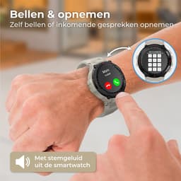 Nuvance Outdoor Smartwatch - 45 mm - IP67 Waterdicht - Bluetooth Smartwatch voor Dames en Heren - Smartwatches - Grijs — thumbnail 4