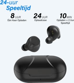 Nubex® Sport Go - Volledig Draadloze Oordopjes – Zweet- en regenbestendig - EXTRA BASS - USB-C - Touch - Sport oortjes - Bluetooth - Blijven altijd zitten - Zwart — thumbnail 3