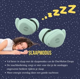 OneMelon Drops - draadloze oordopjes - kleine oordopjes - bluetooth 5.3 oortjes o.a. voor slapen - ANC en Transparency mode - ENC microfoon - touch bediening - usb-c - draadloos opladen - slaapoordopjes - sleep mode — thumbnail 5