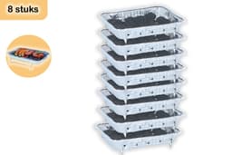 Wegwerpbarbecue 8 stuks – Instant BBQ met 600g Houtskool – Gebruiksklare Barbecue voor Camping, Park en Picknick — thumbnail 1