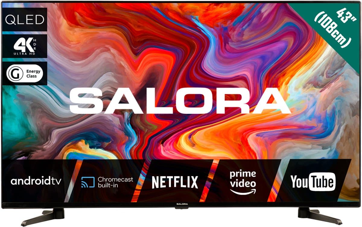Salora 43QLEDTV - 43 Inch Smart TV - 4K QLED - Smart TV - Televisie - 2025 — afbeelding 1