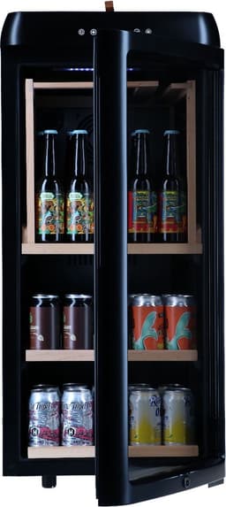 Bierkoelkast Amsterdam Zwart - glazen deur - 85 flessen - Koelkast horeca - Bier koelkast voor Thuis - Flessenkoelkast- Drank koelkast - Bierkast — thumbnail 3