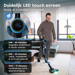 Ølven Steelstofzuiger CleanMax - Draadloos - 400W - Kruimelzuiger - 55Min Accu - Stofzuiger Zonder Zak - Aroma Functie — thumbnail 2