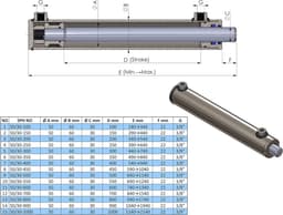 Dubbelwerkende Hydraulische Cilinder Standaard – Krachtige Zuiger voor Machines en Voertuigen — thumbnail 3