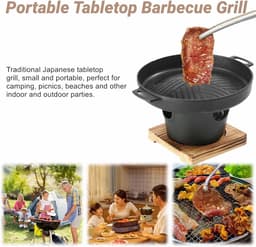 Tafelbarbecue voor Binnen en Buiten - Rookvrij en Draagbaar - Mini BBQ Grill voor Familie en Camping — thumbnail 5