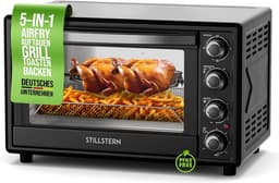 Stillstern mini heteluchtoven 35 l (DE-versie) pizza Ø28, CYCLONE PRO+ antiaanbaklaag, ontdooien, 2 uur timer, camping mini-heteluchtoven pizzaoven mini oven klein kipgrill met draaispies — thumbnail 1