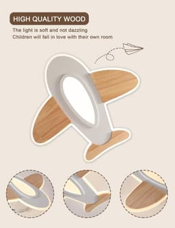 Dimbaar Led Plafondlamp Vliegtuig voor Kinderkamer - 40W, 3000-6000K — thumbnail 4