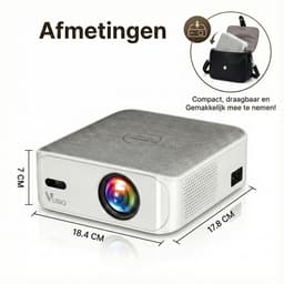 VUBIO Vortex Mini Beamer 4K | ANDROID | WIFI | AI Color Engine | 19200 Lumen | Max 300" | 3D Ready | Automatische Keystone | 2 Ingebouwde Speakers | LED Mini Projector — thumbnail 5