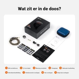 Fosi Audio IM4 HiFi In-Ear Monitor – Open-Back IEM – 10mm Beryllium Driver – Verwisselbare Nozzles – 2-Pin – Zwart — thumbnail 5