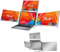 Virello®OneCable 15.6’’ - Portable Quad Monitor - Inclusief Beschermhoes - Draagbaar Beeldscherm - Draagbare Monitor - Full HD - IPS - Grijs — thumbnail 1