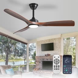 Rechthoekige 52 inch plafondventilator met verlichting en afstandsbediening — thumbnail 2