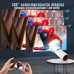 Quvo®® Draagbare beamer - Beamer - Projector - Mini Beamer - Wit - ‎17cm x 10cm x 17cm — thumbnail 2