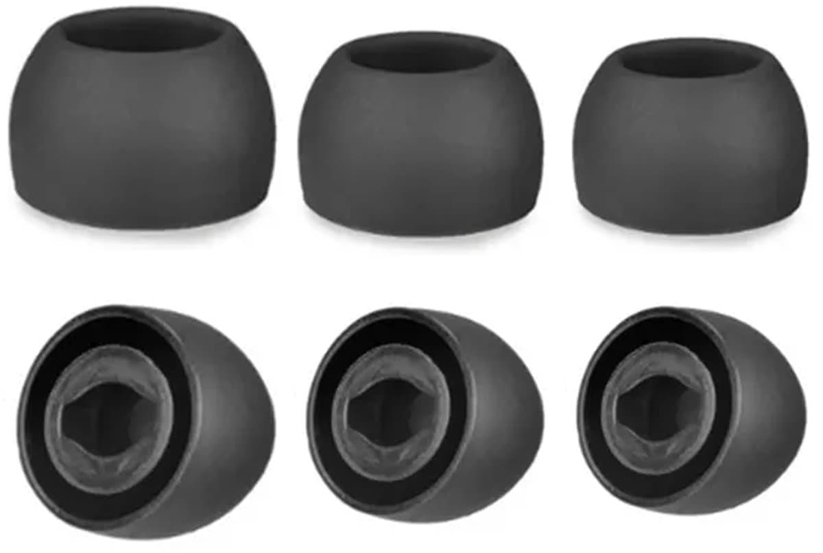 Ibley ComfortFit Siliconen tips voor Samsung Galaxy Buds Pro zwart met mesh – Siliconen Ear Tips – Met Mesh – S/M/L Formaten – 3 Paar — afbeelding 1