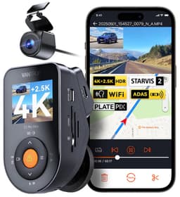 Vantrue S1 Pro Max 4K+4K (2160P+2160P) dashcam voor en achter, dubbele dashcamera met Starvis2 HDR PlatePix nachtzicht, 5 GHz WiFi, GPS, optionele Lte, parkeermodus — thumbnail 1