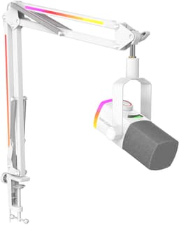 FIFINE - AM8 PRO T - USB / XLR Studio microfoon - PC-Gaming Met Flexibele RGB Arm ( 66cm! ) - Geschikt voor PC/PS4/PS5 - RGB - Podcast - Gaming - Streaming - Wit — thumbnail 3