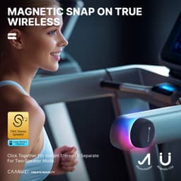 Caankei Draadloze Bluetooth Speakers - 2 Party Speakers met RGB licht - Multipairing - Draadloze Muziek Box - Stereogeluid voor PC / Laptop - met Magneet - Met Telefoonhouder - Zwart — thumbnail 4