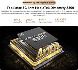 Blackview XPLORE 2 - Robuuste Smartphone - 5G - 36GB RAM - 256GB ROM - 20000mAh - 120W snel opladen - 6.73 inch QHD+ AMOLED-scherm - Nachtzicht - Android 15 - Robuuste Telefoon - NFC - GPS - Zwart — thumbnail 3