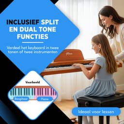 Finesse Digitale Piano - 88 Gewogen Toetsen - met Pedalen & Kruk - Keyboard Piano - Elektrische Piano - Volwassene & Kind — thumbnail 5